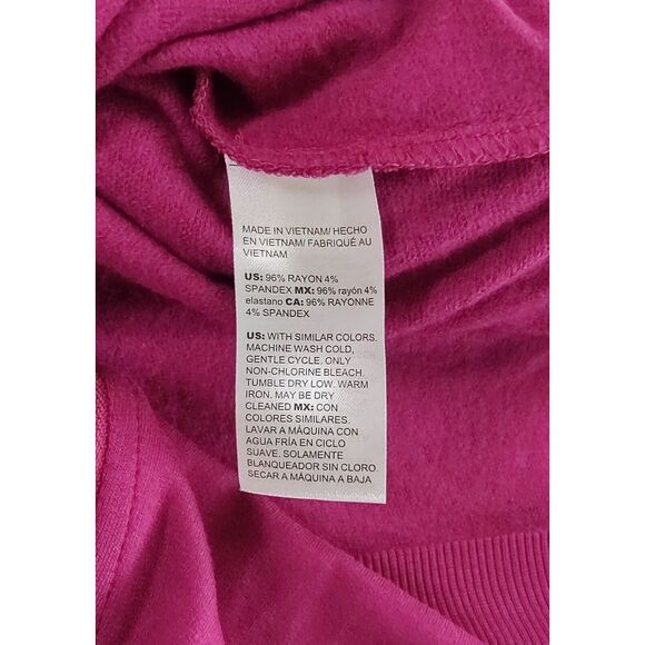 Chico's magenta crew neck pullover sweatshirt tunic side zippers Large 2 NWT - Picture 7 of 9